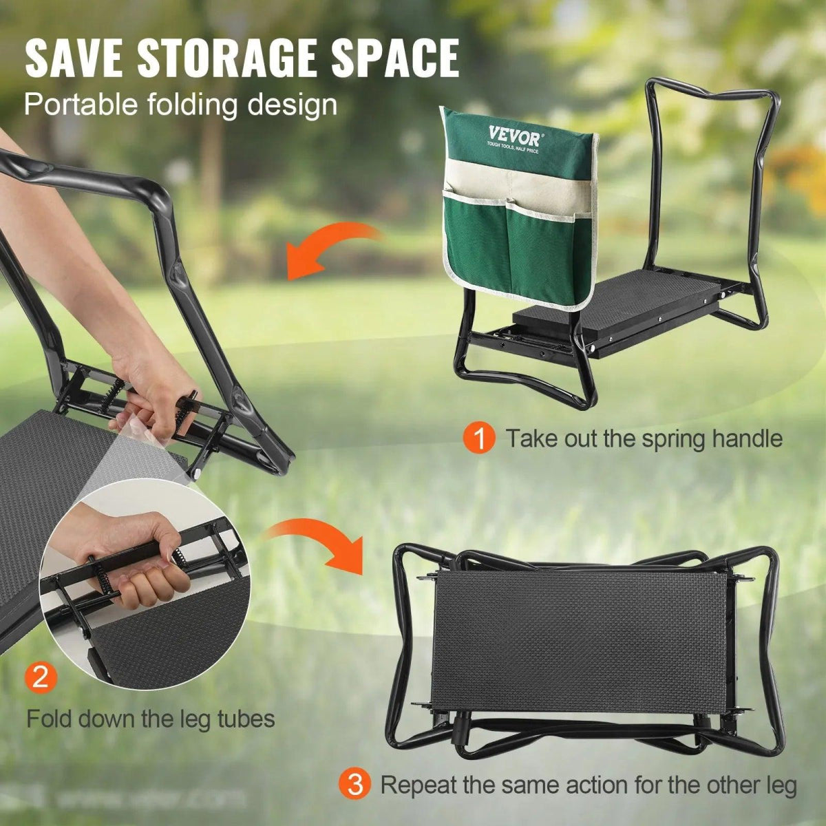 VEVOR Garden Kneeler and Seat 330 lbs Load Capacity 8/10" - Purovolution