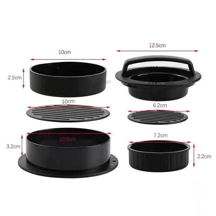 BurgerMaster 3 - in - 1 Stuffed Hamburger Mold & Meat Press. - Purovolution