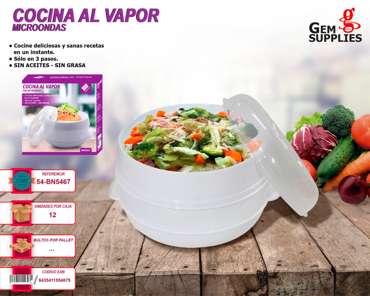 Cazuela para Microondas al Vapor – Pago Contra Entrega
